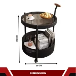 TRADITIONAL FRENCH MOVABLE ROUND IRON GLASS COFFEE TABLE - 2 TIER - Image 2