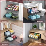 EXPANDABLE PULL OUT CABINET ORGANIZER - UNDER CABINET SLIDE OUT DRAWER RACK - Image 6