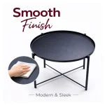 ACCENT TABLE WITH METAL TRAY TOP - MODERN BLACK & WHITE LIVING ROOM SIDE TABLE - Image 9
