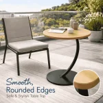 NORDIC SIDE TABLE, ROUND COFFEE TABLE, WOODEN TRAY & STEEL FRAME - Image 5