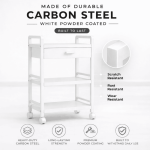 3 TIER KITCHEN STORAGE RACK WITH DRAWER - HEAVY DUTY CARBON STEEL WITH WHEELS - Image 7