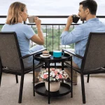 2-TIER ROUND METAL SIDE TABLE - BLACK / WHITE - Image 13