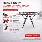 HEAVY DUTY FOLDABLE CLOTH DRYING RACK - THICKENED TUBES - Image 7