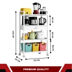 4 Tier Kitchen Storage Rack with Drawer  | Heavy Duty Steel Rack with Wheels | Racks.lk - Image 3