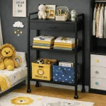 3 TIER KITCHEN STORAGE RACK WITH DRAWER - HEAVY DUTY CARBON STEEL WITH WHEELS - Image 15