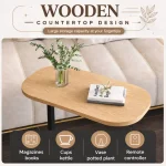 BED SIDE TABLE - SPACE SAVING SOFA TABLE WITH WOODEN TOP AND METAL FRAME - Image 4