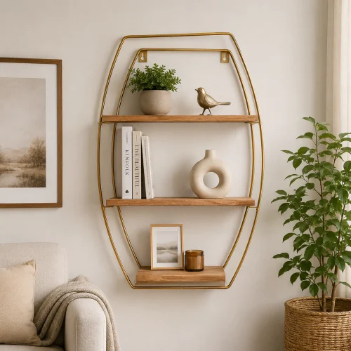 Gold Wall Mount Decorative Shelf