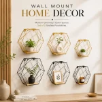Wall Mount Home / Wall Decor – Modern Geometry Set of 3 (Black & Gold )