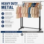 Heavy-Duty Double Rail Clothes Stand with Adjustable Width and Height - Image 7