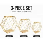 Wall Mount Home / Wall Decor – Modern Geometry Set of 3 (Black & Gold ) - Image 2