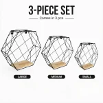 Wall Mount Home / Wall Decor – Modern Geometry Set of 3 (Black & Gold ) - Image 3