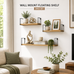 RUSTIC 3-LAYER PLANK FOR HANGING & DISPLAYING STORAGE SHELF FOR BEDROOM, BATHROOM, LIVING ROOM, KITCHEN - Image 2