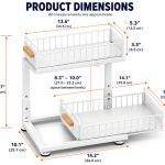CABINET HANGING BASKET, UNDER CABINET HANGING RACK, CUP AND TISSUE HOLDER, WIRE RACK ORGANIZER - Image 3