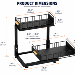 CABINET HANGING BASKET, UNDER CABINET HANGING RACK, CUP AND TISSUE HOLDER, WIRE RACK ORGANIZER - Image 2