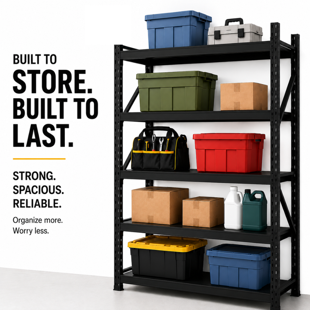 5 Shelf Heavy Duty Storage Rack, Warehouse Storage Rack ( 4ft x 2ft x 6.5ft ) 5 Shelf Heavy Duty Storage Rack, Warehouse Storage Rack ( 4ft x 2ft x 6.5ft ) - Image 1