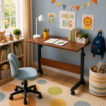BEDSIDE COMPUTER DESK TABLE, MULTIFUNCTIONAL COMPUTER DESK, WITH BOTTOM STORAGE LAYER TABLE, 85 CM LENGTH - Image 6