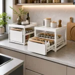 Carbon Steel Pull Out Kitchen Storage Rack, Sliding Basket Organizer - Image 10