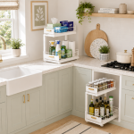 CABINET HANGING BASKET, UNDER CABINET HANGING RACK, CUP AND TISSUE HOLDER, WIRE RACK ORGANIZER - Image 5