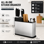 Stainless Steel Cutlery Holder, 3 in 1 Kitchen Utensil Organizer - Image 2