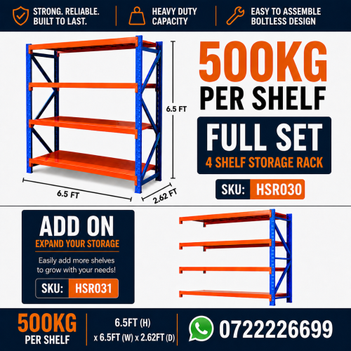Heavy Duty Warehouse Storage Rack - ( 6.5ft x 2.62ft x 6.5ft )