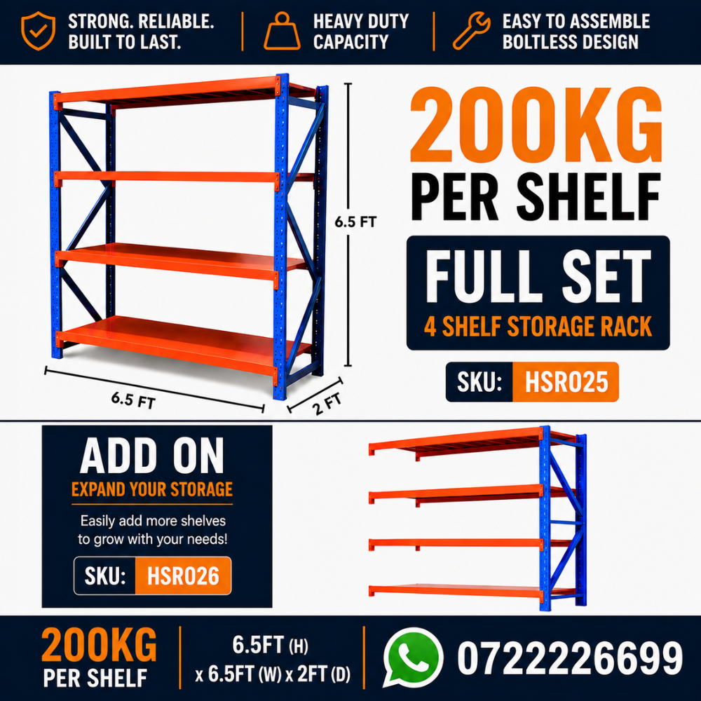 Heavy Duty Warehouse Storage Rack - ( 6.5ft x 2ft x 6.5ft ) Heavy Duty Warehouse Storage Rack - ( 6.5ft x 2ft x 6.5ft ) - Image 1