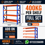 4 Shelf Heavy Duty Warehouse Storage Rack - ( 6.5ft x 2ft x 8.2ft )