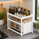 Carbon Steel Pull Out Kitchen Storage Rack, Sliding Basket Organizer - Image 8