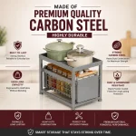 Carbon Steel Pull Out Kitchen Storage Rack, Sliding Basket Organizer - Image 4