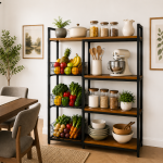 Kitchen Storage Rack with Storage Baskets & Microwave Shelf - Image 4