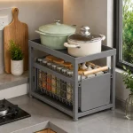Carbon Steel Pull Out Kitchen Storage Rack, Sliding Basket Organizer - Image 5