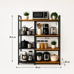 Kitchen Storage Rack with Storage Baskets & Microwave Shelf - Image 2