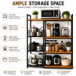 Kitchen Storage Rack with Storage Baskets & Microwave Shelf - Image 2