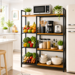 Kitchen Storage Rack with Storage Baskets & Microwave Shelf