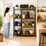Kitchen Storage Rack with Storage Baskets & Microwave Shelf - Image 5
