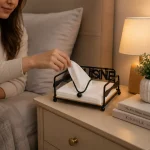 Premium Black Powder Coated Steel Tissue Holder – Tabletop Napkin Holder - Image 4