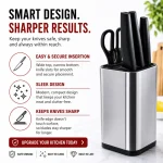 Stainless Steel Universal Knife Block, 14 Slot Knife Holder (Knives Not Included) - Image 6