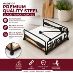Premium Black Powder Coated Steel Tissue Holder – Tabletop Napkin Holder - Image 2