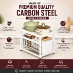 Carbon Steel Pull Out Kitchen Storage Rack, Sliding Basket Organizer - Image 9