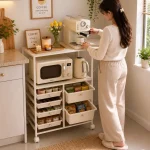 Movable Storage Rack with Wheels, Multi-Layer Home Storage Organizer - Image 4