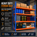 4 Shelf Heavy Duty Warehouse Storage Rack - ( 6.5ft x 2ft x 8.2ft ) - Image 6