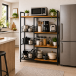 Kitchen Storage Rack with Storage Baskets & Microwave Shelf - Image 6