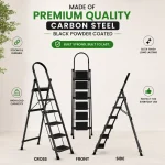 Premium 6 Step Ladder – Black Colour | Heavy Duty Steel Folding Household Ladder - Image 6