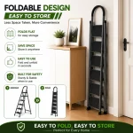Premium 6 Step Ladder – Black Colour | Heavy Duty Steel Folding Household Ladder - Image 7