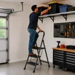 Premium 3 Step Steel Folding Ladder – Black Powder Coated Household Ladder - Image 4