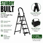 Premium 5 Step Ladder – Black Colour | Heavy Duty Steel Folding Household Ladder - Image 2