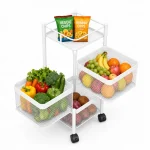 4 Tier Ventilated Mesh Basket Rolling Storage Trolley - Image 11