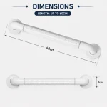 Handicap Bathroom Straight Grab Bar – 40CM / 60CM | Bathroom Safety Holder Sri Lanka - Image 3