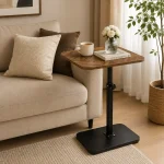 Rotating Side Table with Wooden Top - Height Adjustable 360° - Image 3