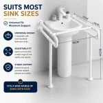 Handicap Bathroom Sink Holder | Accessible Wash Basin Safety Support Rail - Image 2