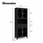 Steel Storage Cabinet – Multipurpose Kitchen & Home Organizer | Black & White - Image 3